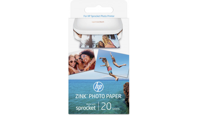 Fotopaber HP ZINK Sticky-Backed Photo Paper Self-adhesive,gloss finish,50x76mm,290g/m2, 20lehte paki