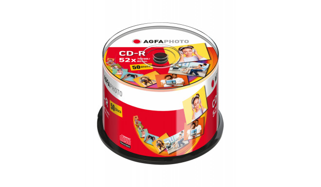 1x50 AgfaPhoto CD-R 80 / 700MB 52x Speed, Cakebox