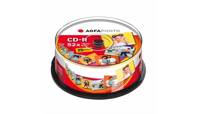 AgfaPhoto CD-R 80/700MB 52x Cakebox 25tk
