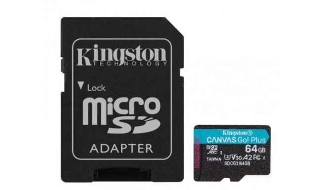 Memory card microSD 64GB Canvas Go Plus 170/70MB/s Adapter