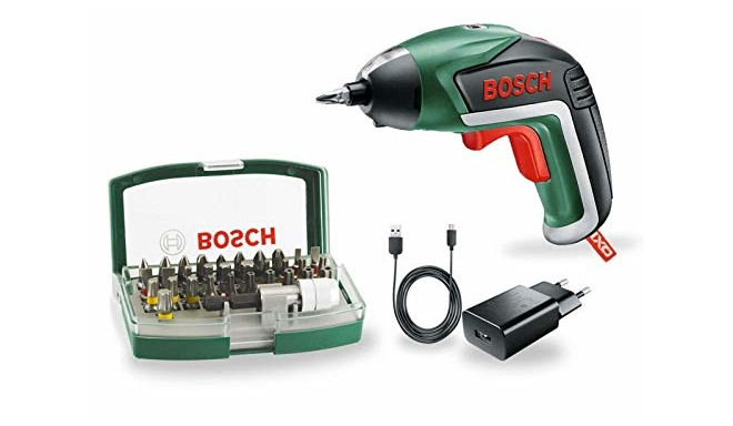 Bosch IXO cordless screwdriver V Basic, 3,6Volt (green / black, 1.5 Ah Li-Ion battery, 32-pc. Screwd