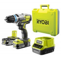 Ryobi cordless drill R18DDBL-225B, 18 Volt (green / black, 2x Li-Ion battery 2.5Ah)