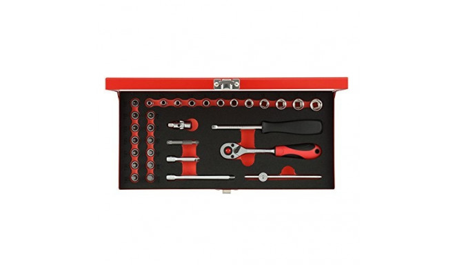 Gedore Red Socket set 1/4 ", 32 pieces (red, with Shift-gun, SW 4mm - 13mm)