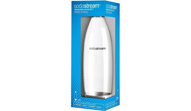 SodaStream PET bottle Fuse 1 liter, stainless steel, water bottle (transparent / stainless steel)