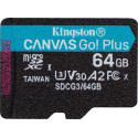 Kingston Canvas Go! Plus 64 GB microSDXC, memory card (black, UHS-I (U3), A2, Class 10, V30)