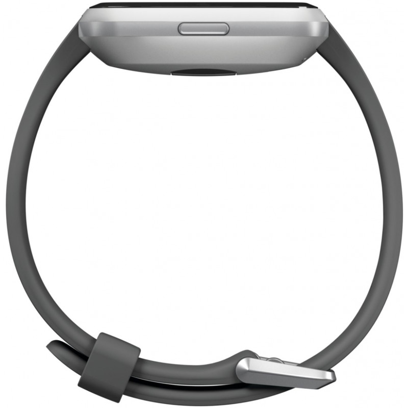 fitbit versa lite charcoal silver aluminum