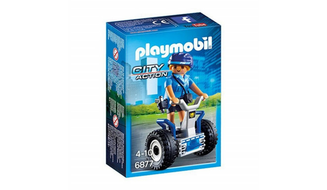 Action figure City Action Police Balance Racer Playmobil 6877 Blue