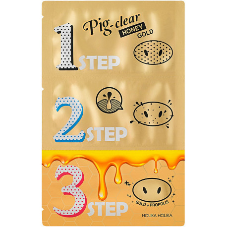 Holika Holika pooride puhastuskomplekt Pig Nose Clear Blackhead Honey Gold