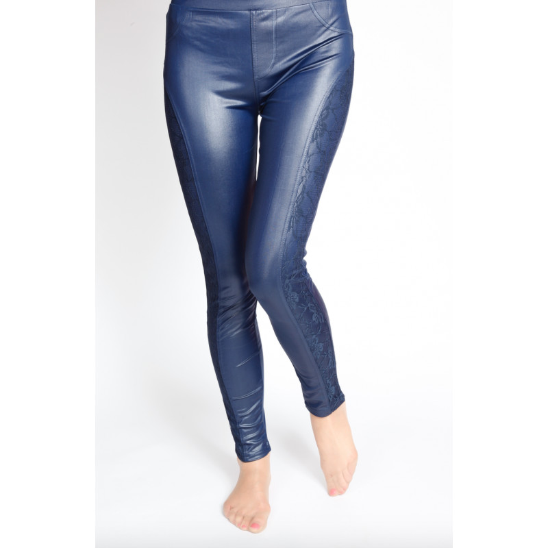 SOKISAHTEL RIHANNA glossy blue women's leggings M/L, S/M - Leggings -  Photopoint