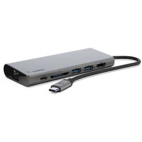 Belkin USB-C hub Multimedia, grey (F4U092btSG)