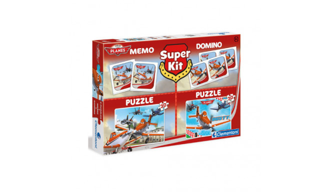 Clementoni Clementoni SUPER KIT 4 w 1 Planes Puzzle 2x30+Memo+Domino SL