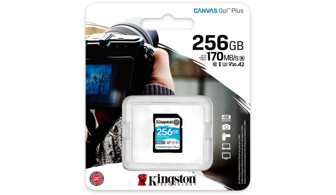 Kingston 256GB SDXC Canvas Go Plus 170R C10 UHS-I U3 V30