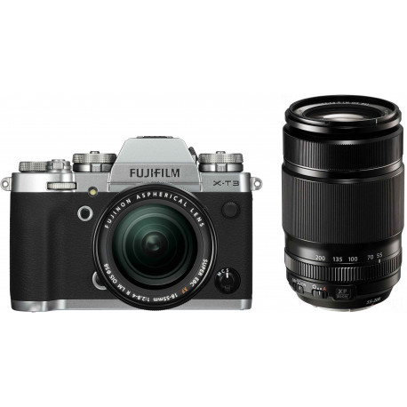 Fujifilm X-T3 + 18-55мм + 55-200мм Kit, серебиристый