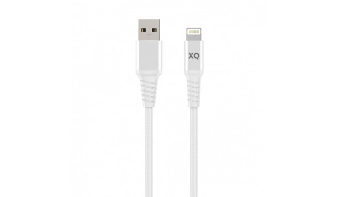 USB-kaabel Apple iPhone Lightning otsikuga, 2m, vastupidav, valge, Xqisit