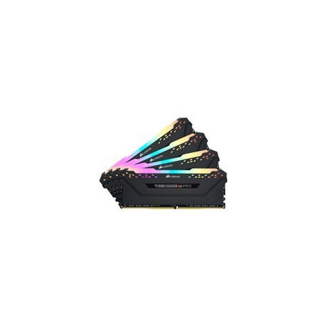 CORSAIR 32GB RAMKit 4x8GB DDR4 2666MHZ 4x288Dimm Unbuffered 16-18-18-35 Vengeance RGB Pro Black Heat