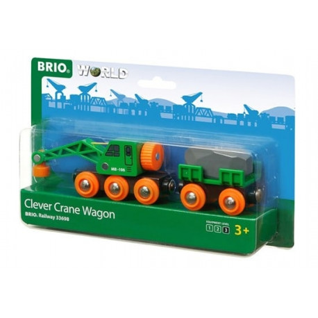 BRIO RAILWAY Clever Crane Wagon, 33698