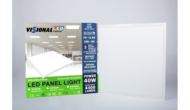 LED Panel 40W 60x60cm 4000K 4400Lm