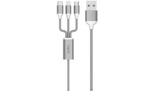 Havit kaabel H622 microUSB/Lightning/USB-C 3in1 1,2m