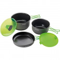 Optimus Terra Camp 4 saucepan set, pot set (grey / green, 7 pieces)
