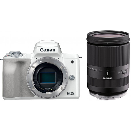 Canon EOS M50 + Tamron 18-200mm VC, white