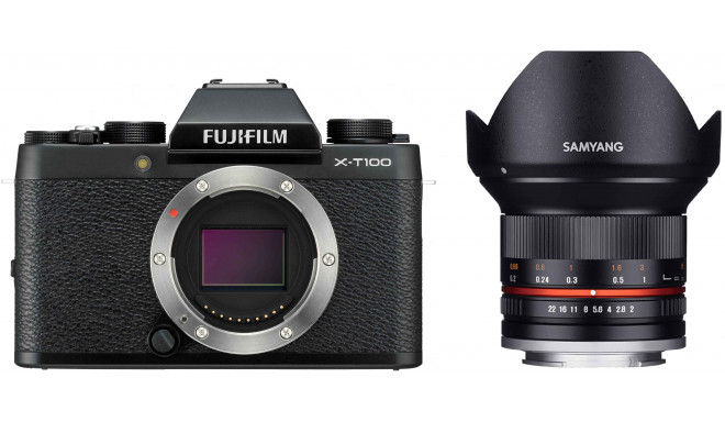Fujifilm X-T100 + Samyang 12mm f/2.0, черный/черный