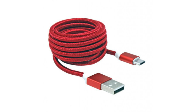 Sbox USB->Micro USB M/M 1.5m USB-10315R red