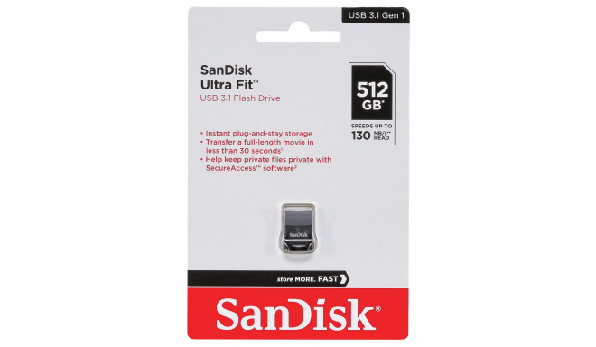 SanDisk flash drive 512GB Cruzer Ultra Fit USB 3.1 (SDCZ430-512G-G46)