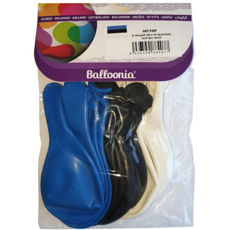 Balloons "Colors of the Estonian flag" 12pcs