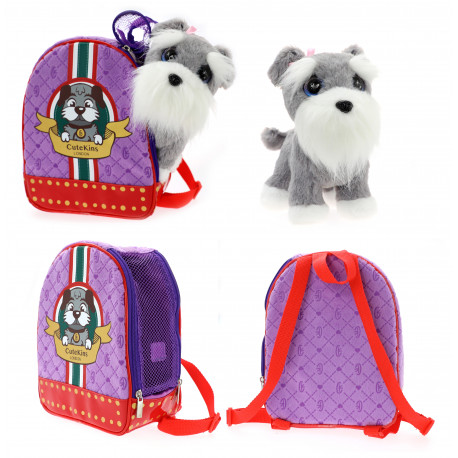 CUTEKINS plush dog with carry case Schnauzer, 51089