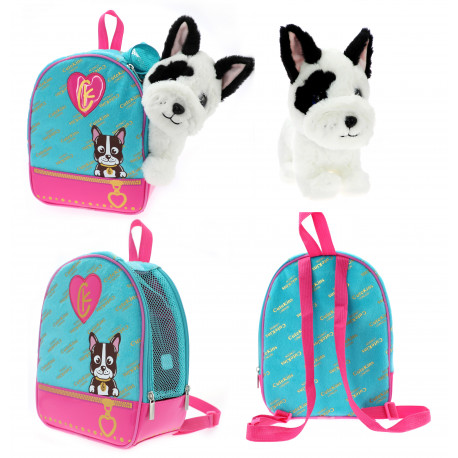 CUTEKINS plush dog with carry case Bulldog, 51090