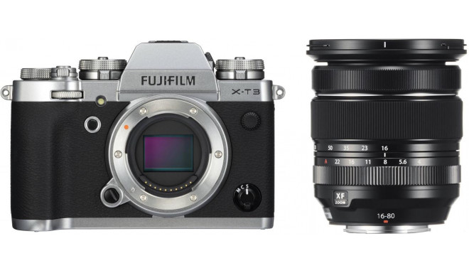 Fujifilm X-T3 + 16-80mm Kit, hõbedane