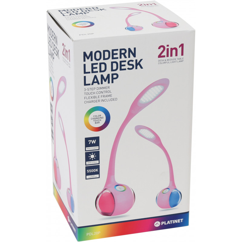 modern led desk lamp 2 in 1 platinet