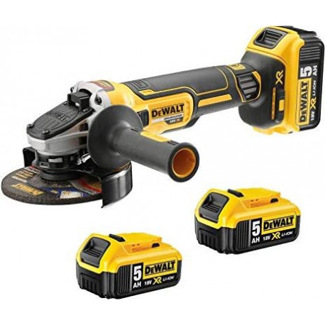 DeWALT cordless angle grinder DCG405P3, 18Volt (black / yellow, 3x Li-ion battery 5.0Ah)