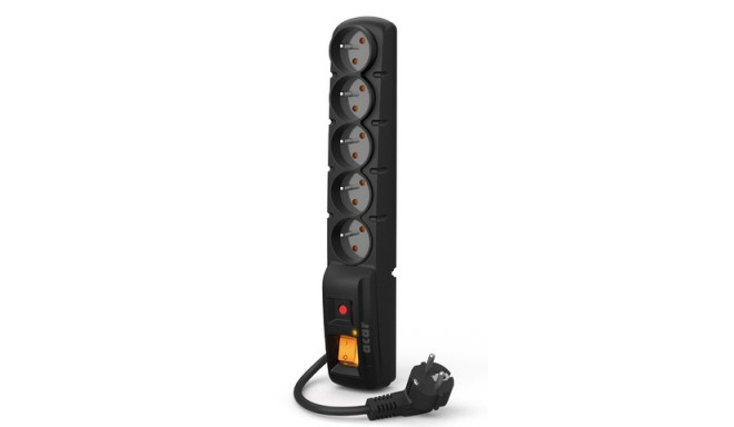 SURGE PROTECTOR ACAR F5 5M 5X FRENCH OUTLETS BLACK