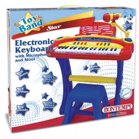 BONTEMPI 37 taustiņu elektroniskā tastatūra ar mikrofonu, 13 3442