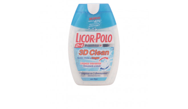 LICOR DEL POLO 3D CLEAN 2en1 dentífrico 75 ml