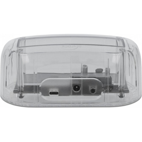 DeLOCK 64089 storage drive enclosure 2.5/3.5" HDD/SSD enclosure Transparent, Docking station