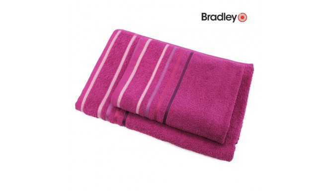 Bradley Полотенце фроте, 70 x 140 см, с полосатой каймой, бордовое