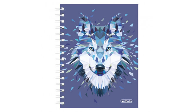 Cпиральный блокнот Herlitz Wild Animals / Волк – A5/100, клетчатый