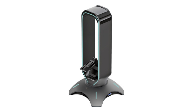 LC-Power LC-HUB-HEAD-BUNGEE USB 3.0 Hub, Headphone Holder