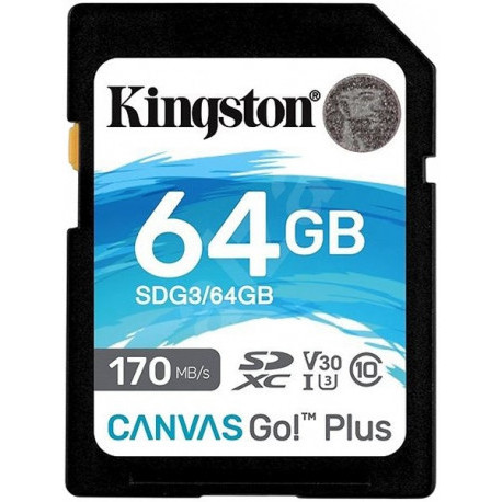 Kingston memory card SDXC 64GB Canvas Go Plus Class 10