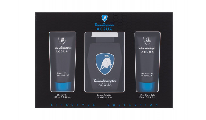 Lamborghini Acqua Eau de Toilette (125ml) (Edt 125 ml + Shower Gel 100 ml + Aftershave Balm 100 ml)