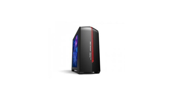 ADJ 200-00042 Gaming Midi-Tower [mATX/Mini-ITX, Plexi Window, USB3.0, 1x 120mm, No PSU, Red/Black]