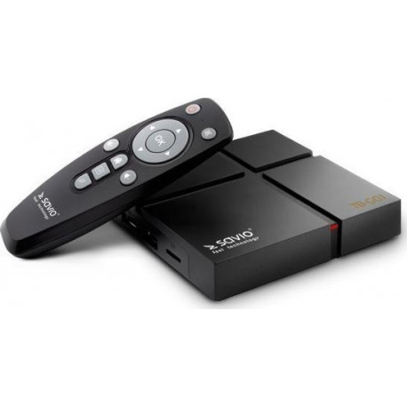 Media player SAVIO TB-G01 Smart TV Box Gold 2/16 GB Android 9.0 Pie, HDMI v 2.1, 4K, Dual WiFi, USB
