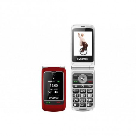 EVOLVEO EasyPhone FG, vyklápěcí mobilní telefon 2,8'' pro seniory s nabíjecím stojánkem (č