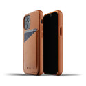 Kaitseümbris kaarditaskuga Apple iPhone 12 mini, naturaalsest nahast, helepruun, Mujjo