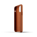 Kaitseümbris kaarditaskuga Apple iPhone 12 mini, naturaalsest nahast, helepruun, Mujjo