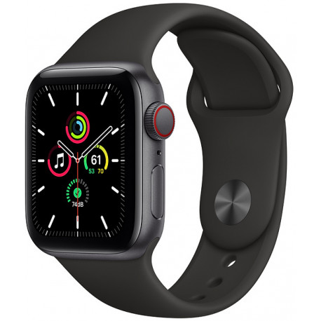 Apple Watch SE GPS + Cellular 40mm Sport Band, space gray/black (MYEK2EL/A)