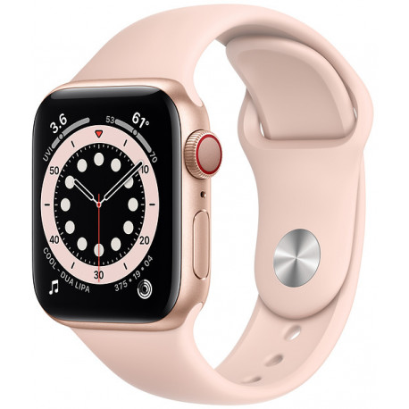 Apple Watch 6 GPS + Cellular 40mm Sport Band, gold/pink sand (M06N3EL/A)