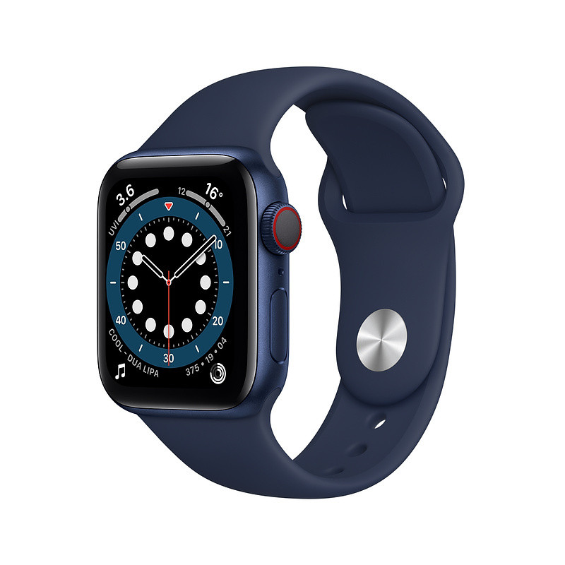 Apple Watch 6 GPS + Cellular 40mm Sport Band, blue/deep navy (M06Q3EL/A)